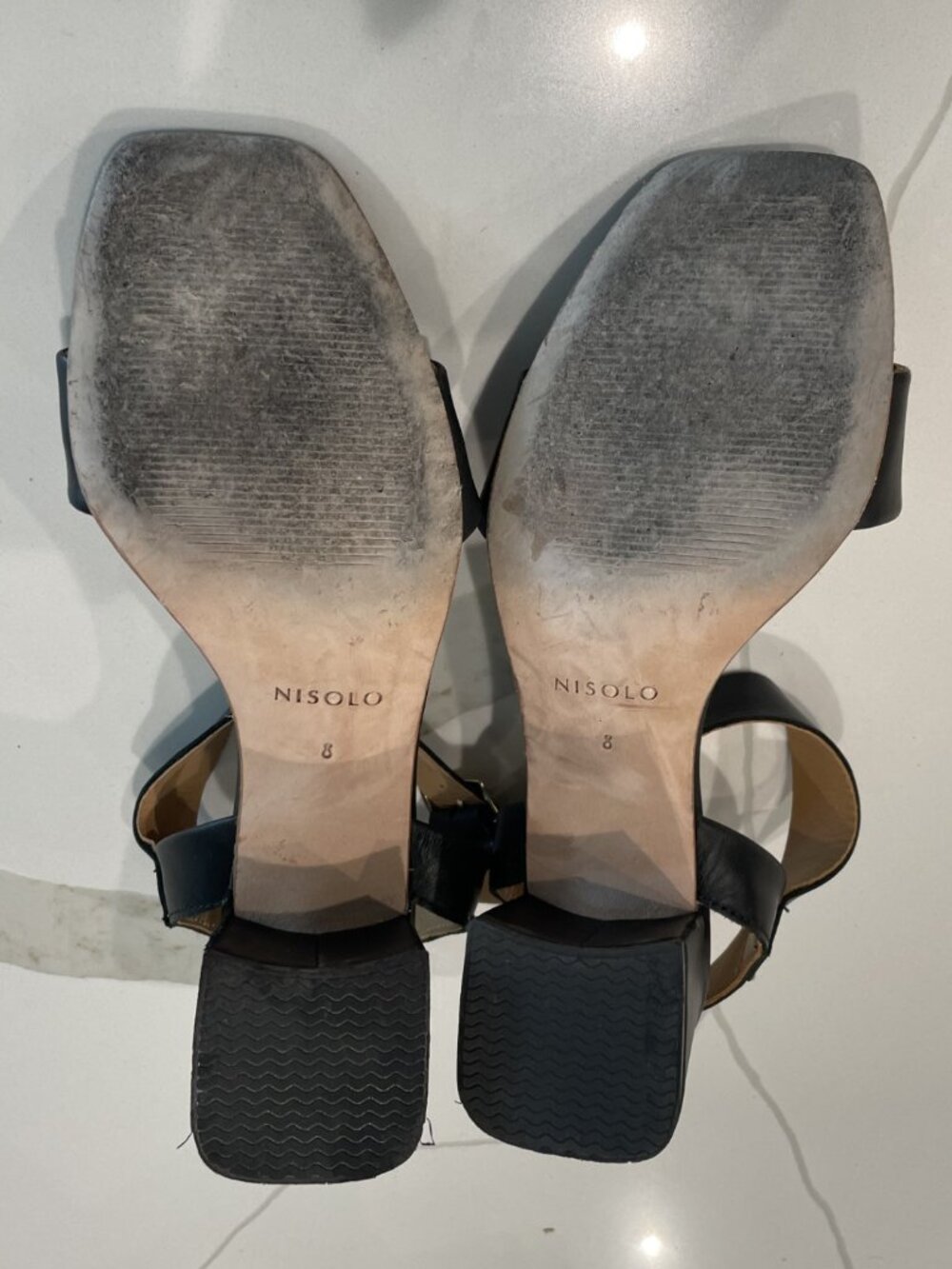 Nisolo Stella Go-To Black Leather Block Heeled Sandals - Size 8 - Retail $170 - Picture 4 of 4